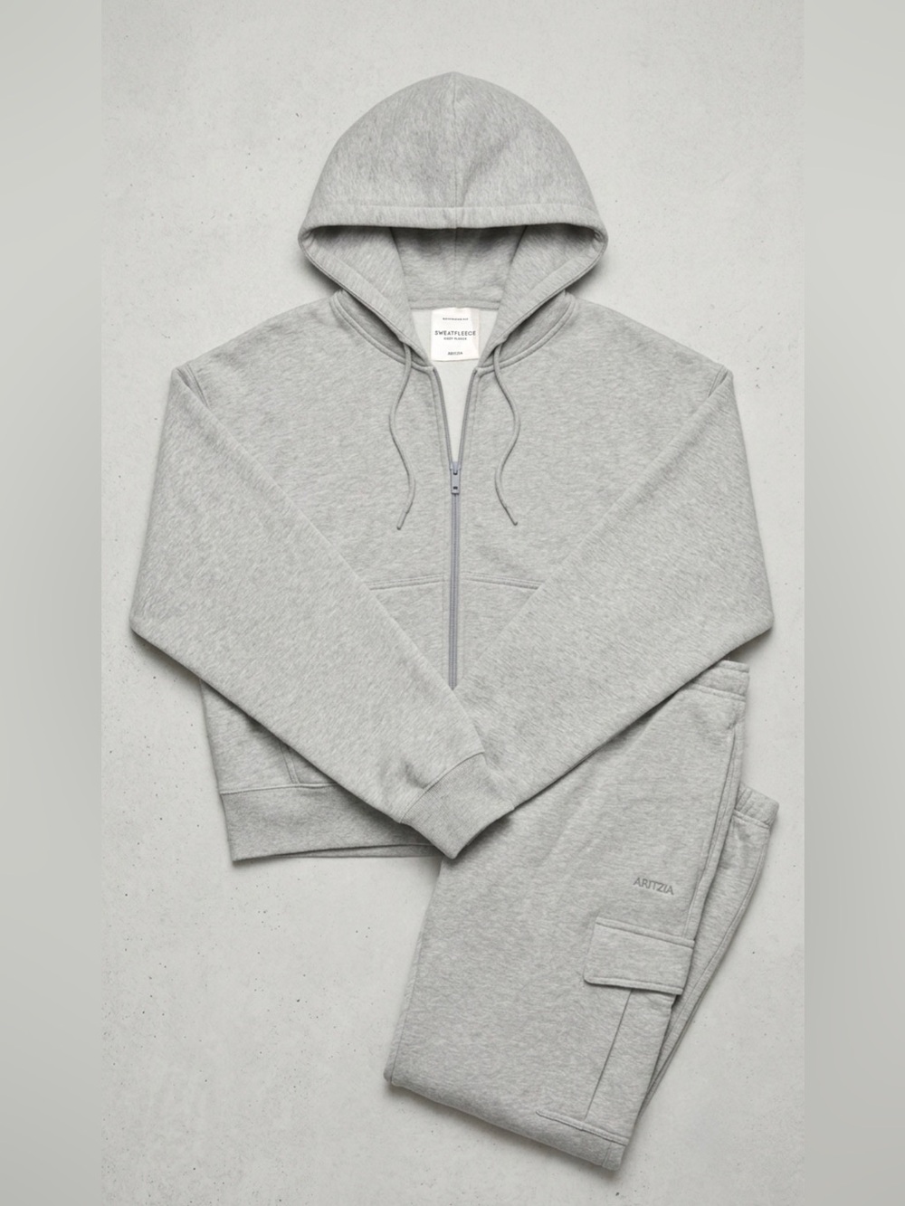 3pc Aritzia Cozy Fleece Set: Boyfriend Zip Up & Mega Fit Cargo Sweatpants